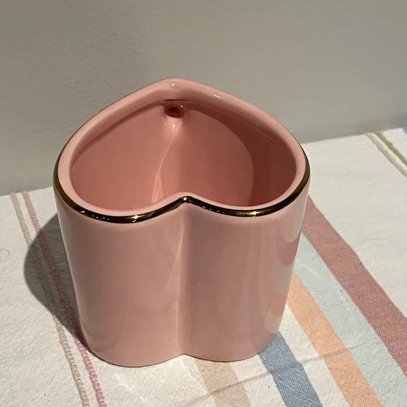Heart-Shaped Threshold Pink Mug with Gold Rim - Picture 3 of 6